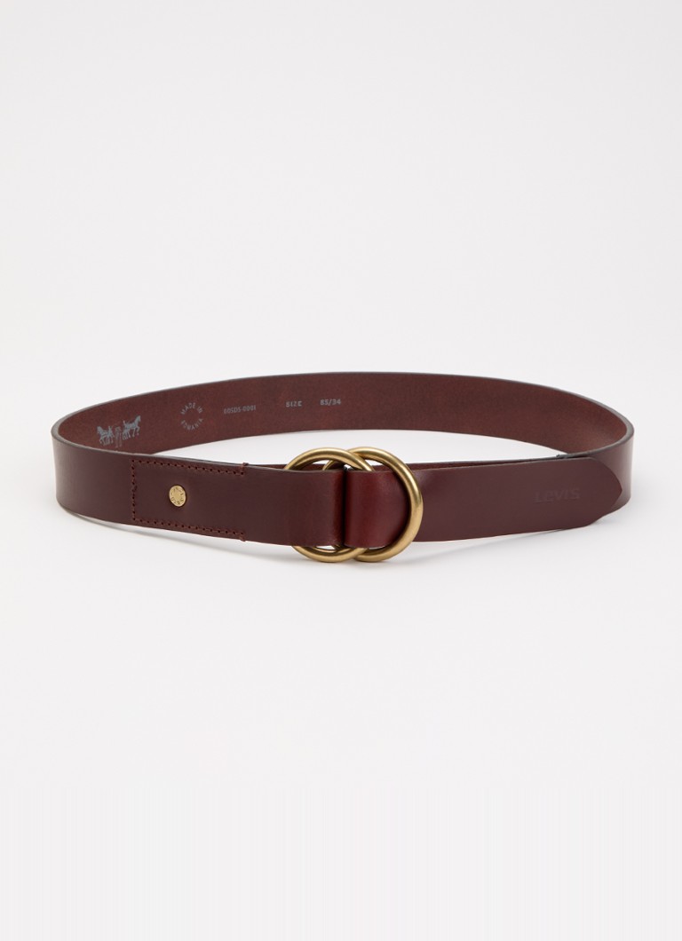 Levi's Heren Camden riem van leer in de kleur Kastanjebruin
