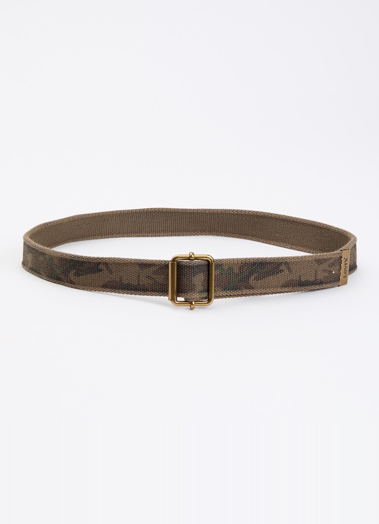 Levi's Heren Riem van canvas met camouflageprint in de kleur Legergroen