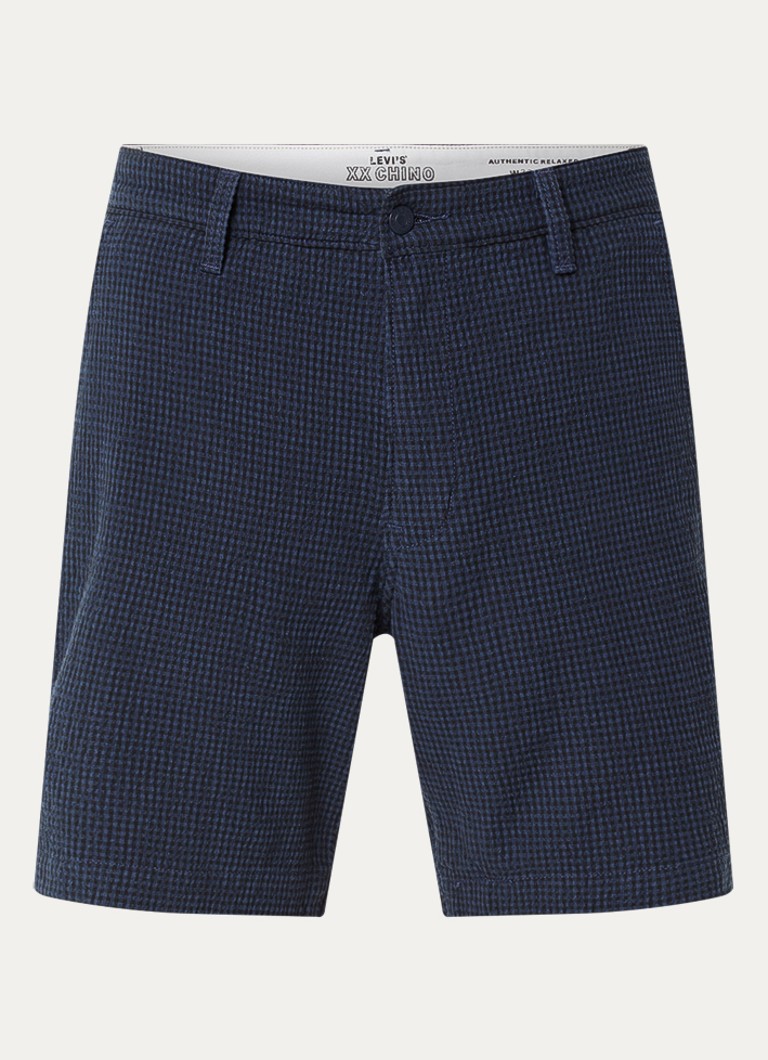 Levi's Heren Wide fit korte broek met ruitdessin in de kleur Donkerblauw