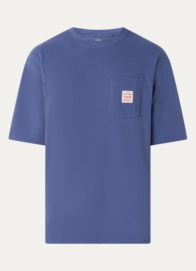 Levi's Heren T-shirt met logoborduring in de kleur Indigo