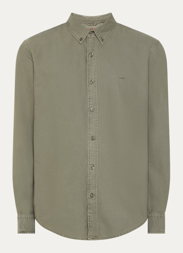Levi's Heren Regular fit overhemd met logo in de kleur Legergroen