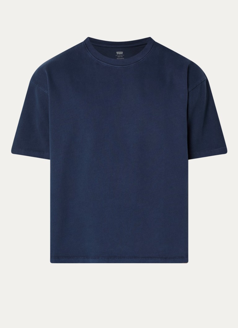 Levi's Heren T-shirt met ronde hals in de kleur Donkerblauw