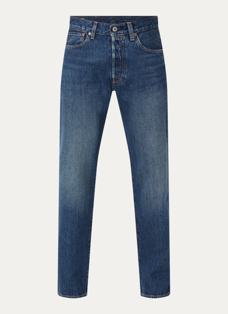 Levi's Heren 501 straight leg jeans met donkere wassing in de kleur Indigo