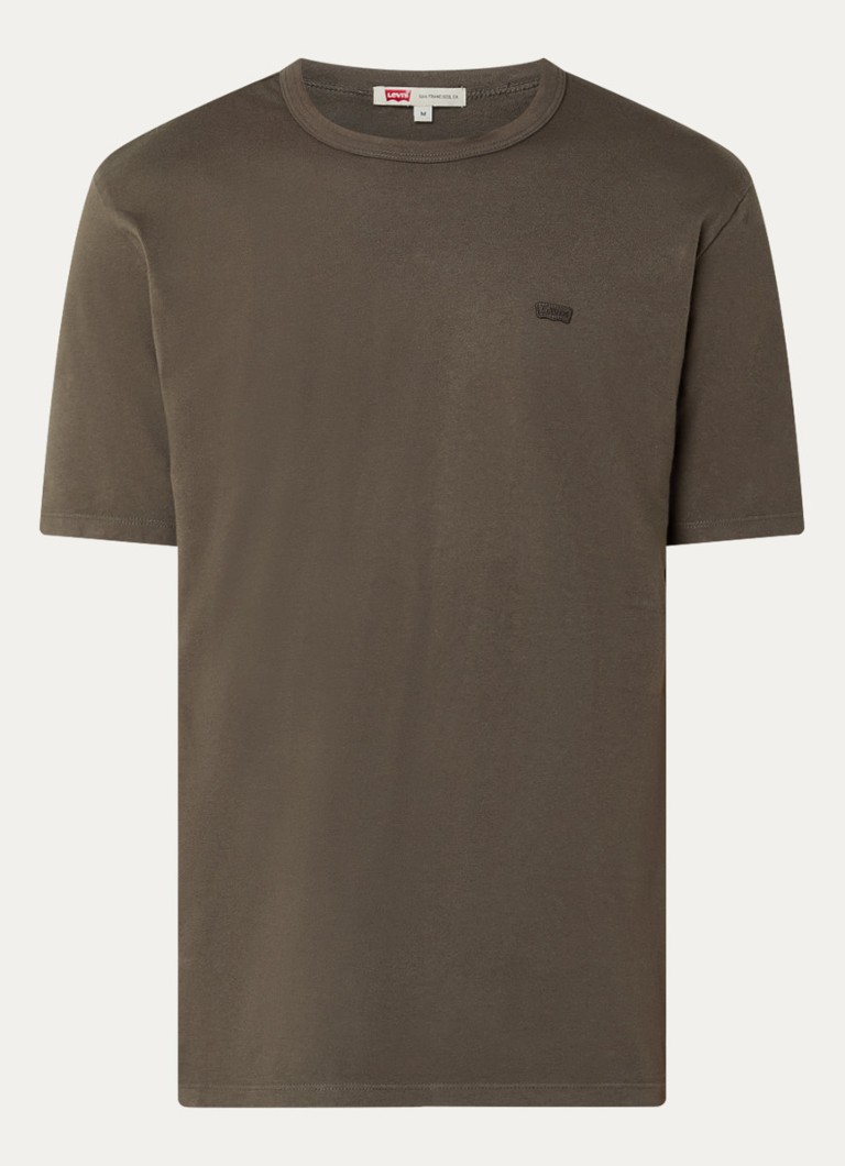 Levi's Heren T-shirt met logo in de kleur Olijfgroen