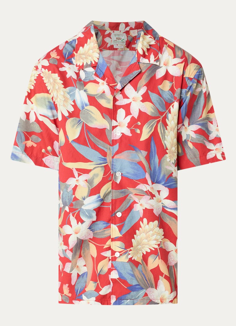 Levi's Heren Sunset Camp regular fit overhemd met bloemenprint in de kleur Vuurrood