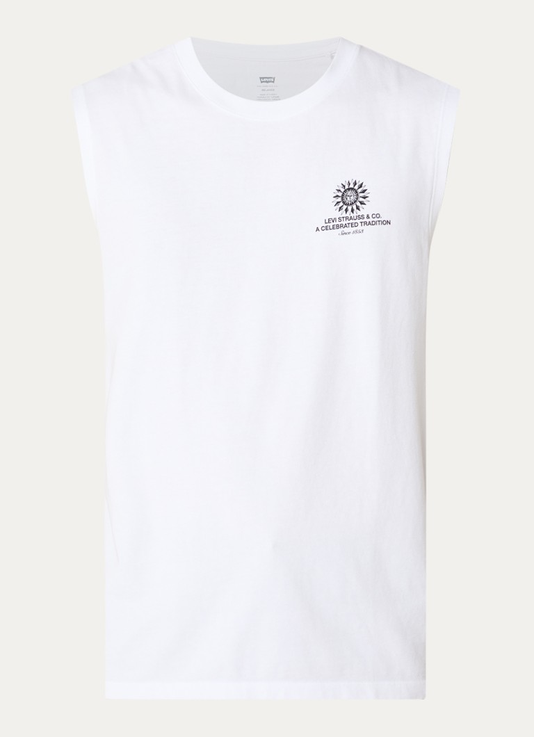 Levi's Heren Tanktop met logo- en backprint in de kleur Wit