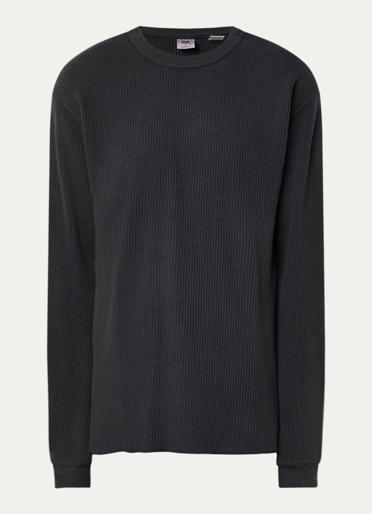 Levi's Heren Fijngebreide trui met ronde hals in de kleur Antraciet