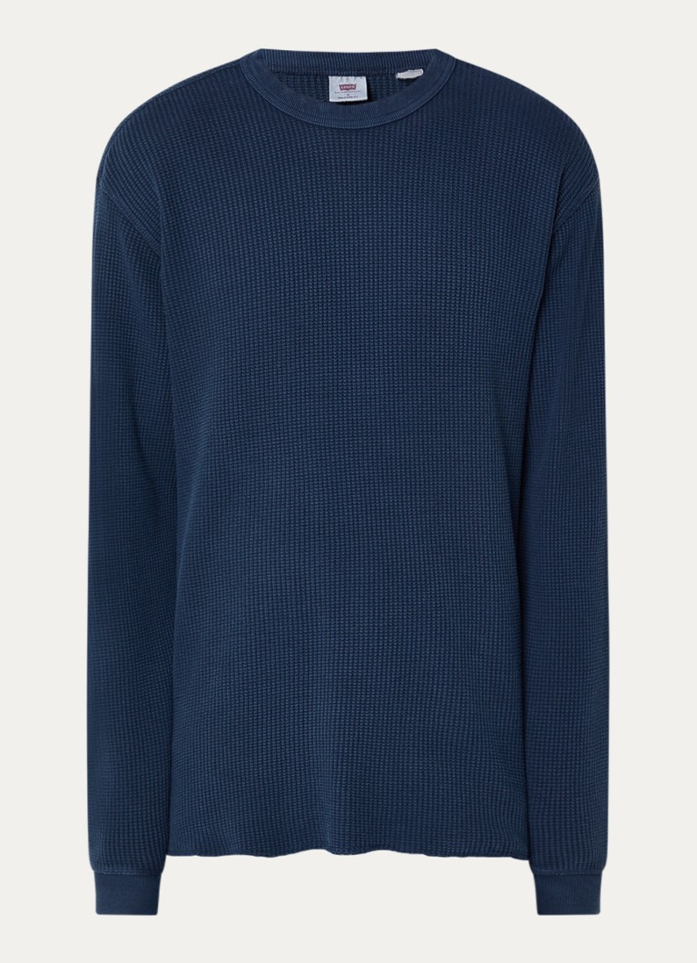 Levi's Heren Fijngebreide trui met ronde hals in de kleur Indigo