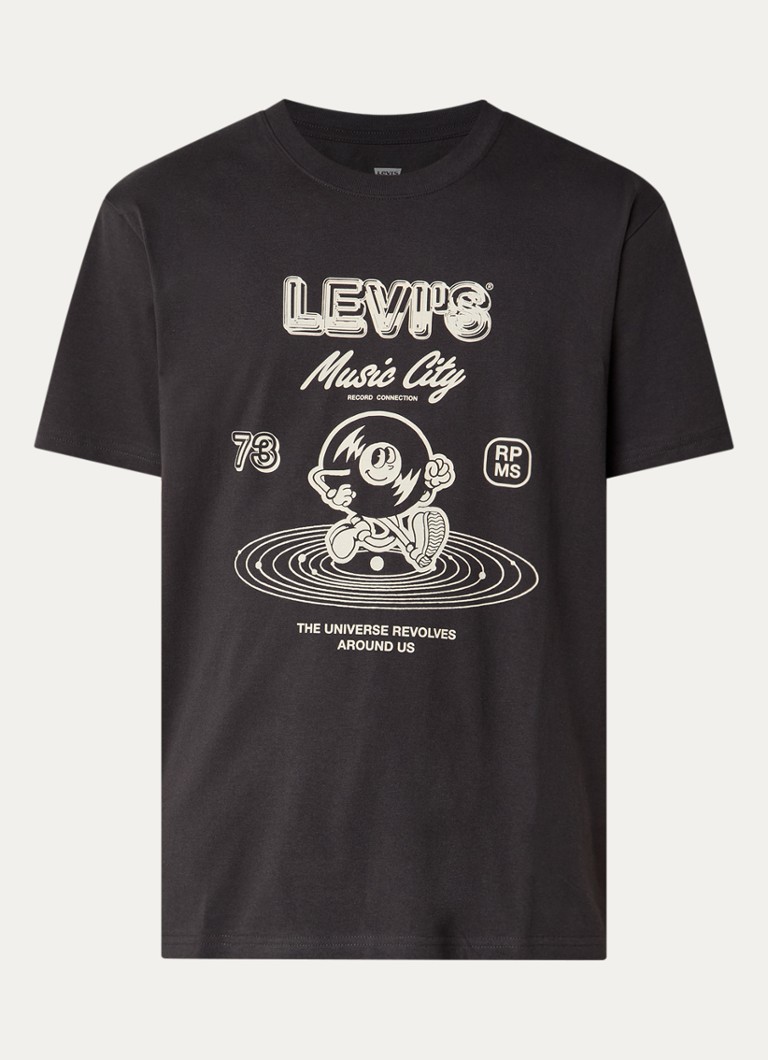 Levi's Heren T-shirt met print in de kleur Antraciet
