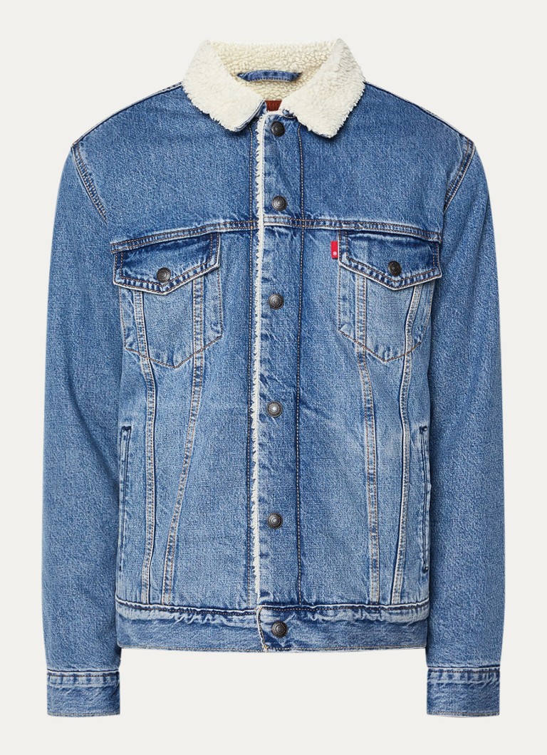 Levi's Heren Spijkerjas met details van teddy en borstzakken in de kleur Indigo