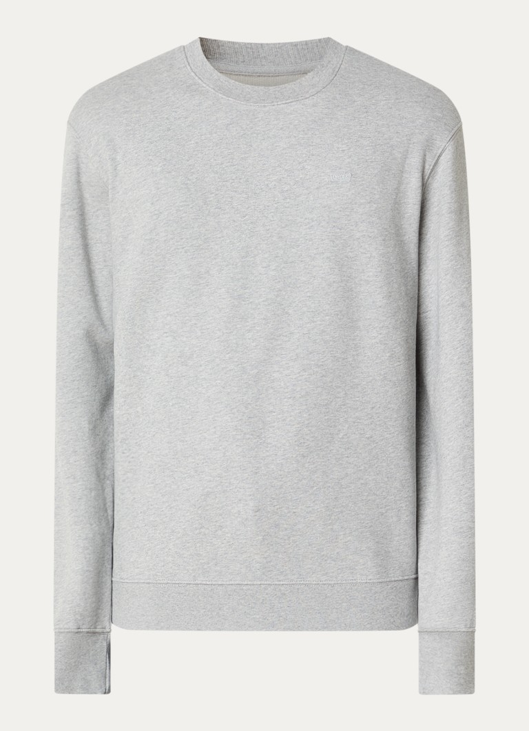 Levi's Heren The Original sweater met gemêleerd dessin en logoborduring in de kleur Grijsmele