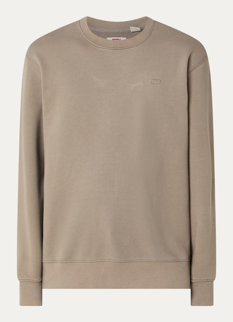 Levi's Heren Sweater met logo in de kleur Zand