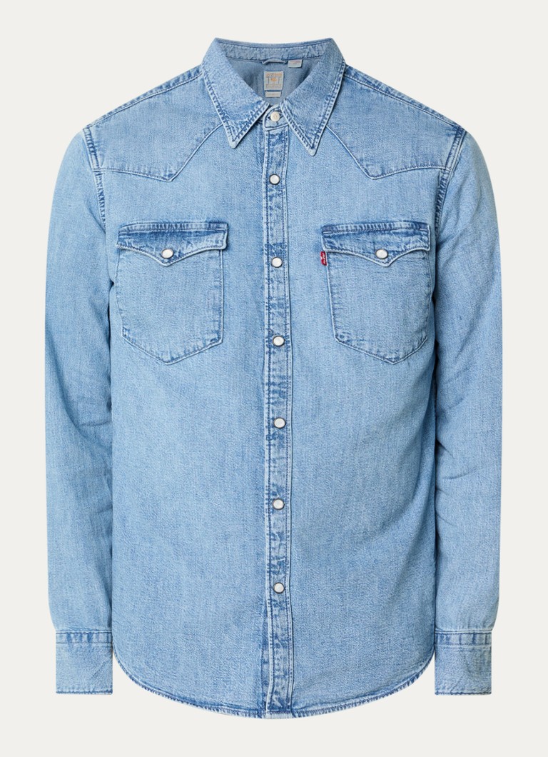 Levi's Heren Barstow regular fit overshirt van denim met borstzakken in de kleur Indigo