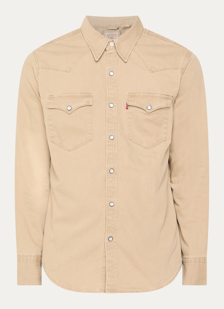 Levi's Heren Barstow overhemd met borstzakken in de kleur Camel