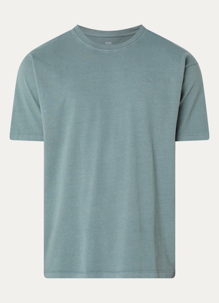 Levi's Heren T-shirt met ronde hals in de kleur Olijfgroen