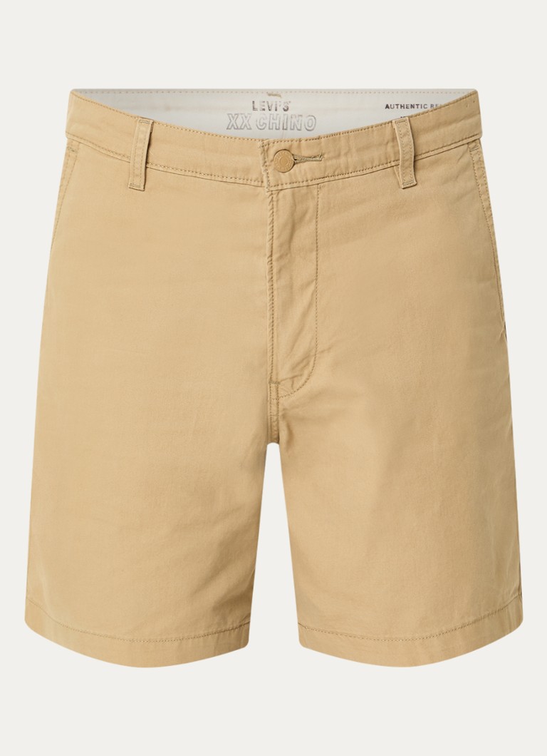 Levi's Heren XX Authentic II straight fit korte chino met steekzakken in de kleur Camel