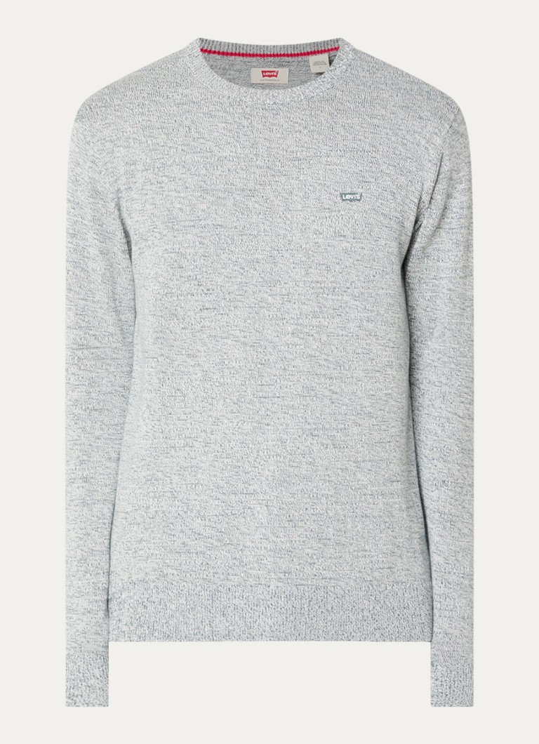Levi's Heren Grofgebreide pullover met gemêleerd dessin in de kleur Grijsmele