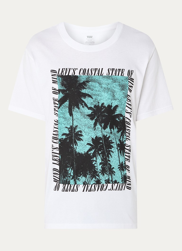Levi's Heren T-shirt met logoprint in de kleur Wit