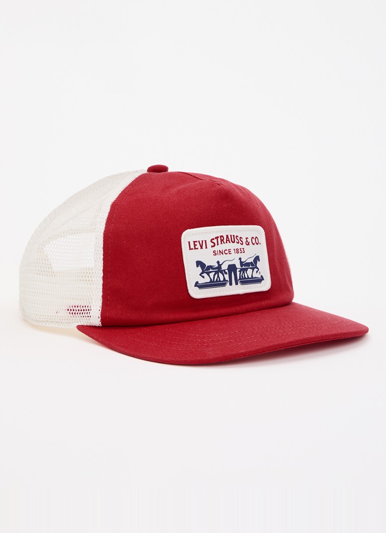 Levi's Heren Pet met logo in de kleur Steenrood
