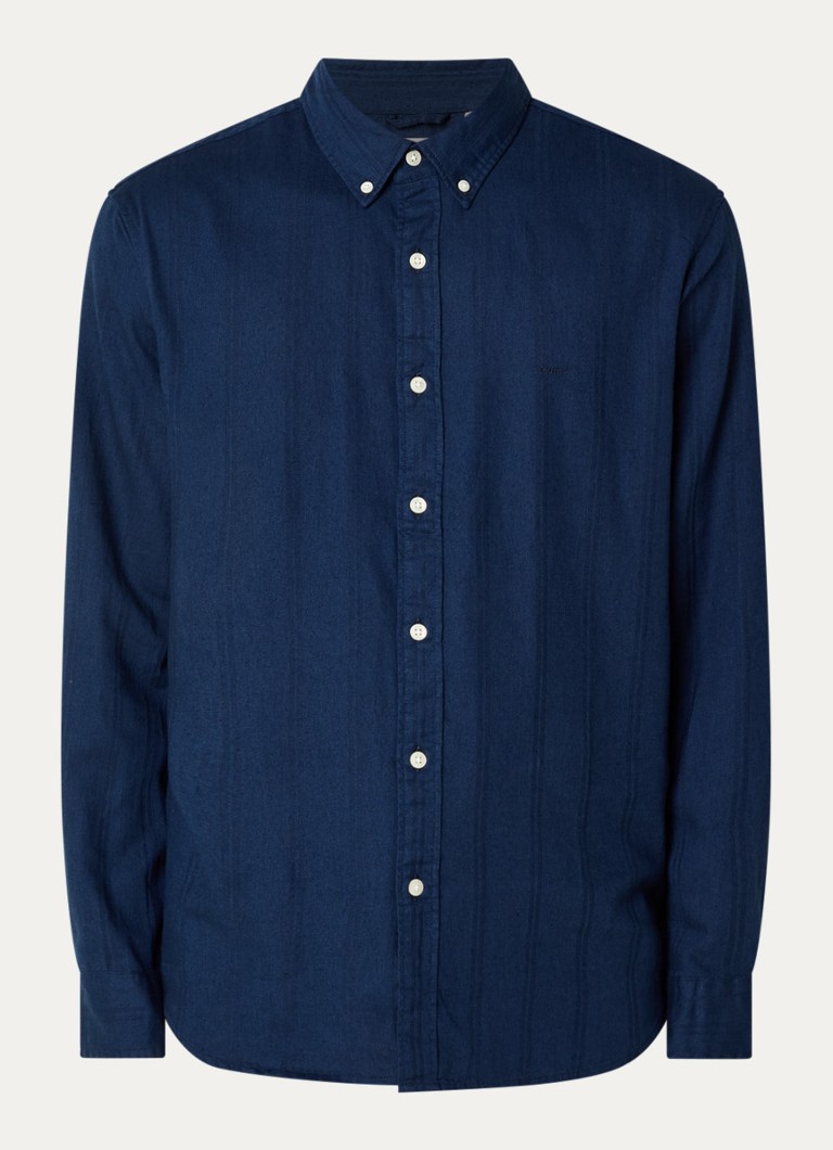 Levi's Heren Regular fit overhemd met streepprint in de kleur Indigo