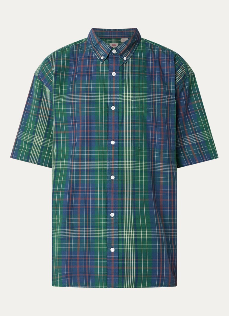 Levi's Heren Regular fit overhemd met borstzak en ruitdessin in de kleur Donkergroen