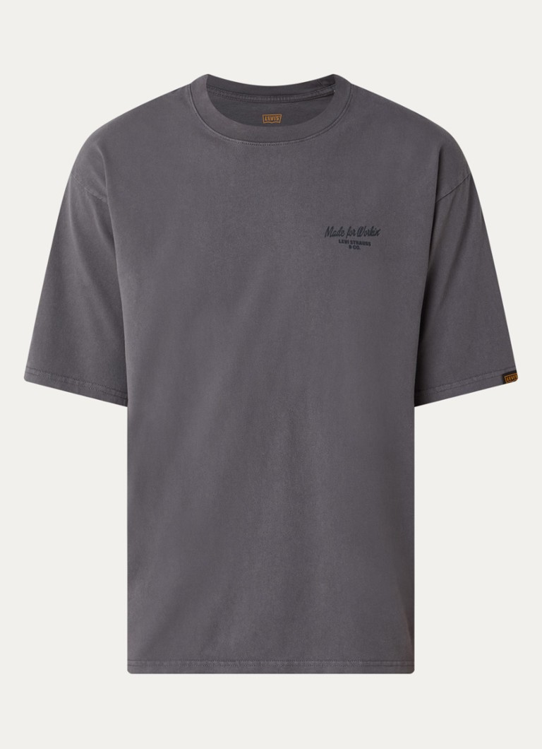 Levi's Heren T-shirt met front- en backprint in de kleur Grijs