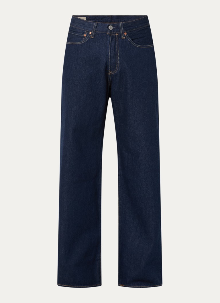 Levi's Heren 501 wide leg jeans met donkere wassing in de kleur Indigo