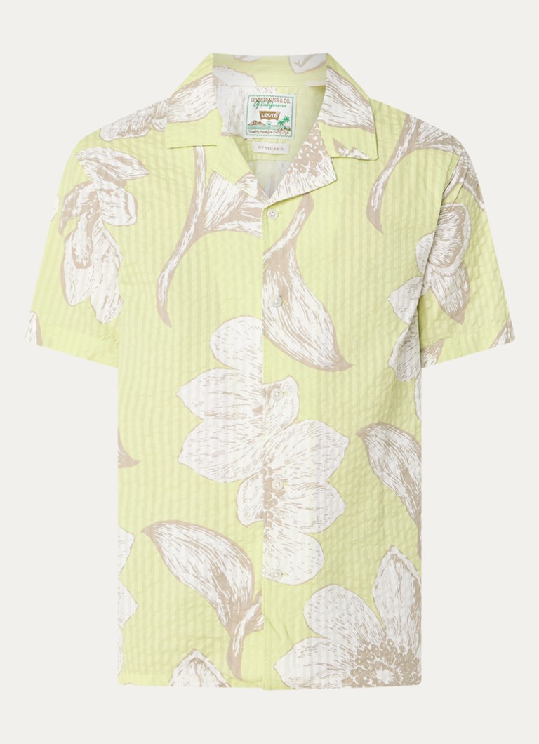 Levi's Heren Sunset Camp regular fit overhemd met bloemenprint en structuur in de kleur Lime