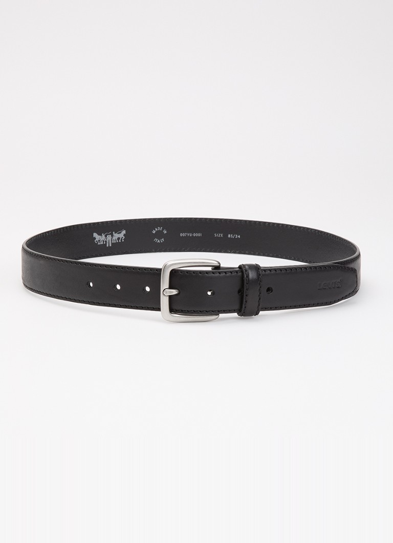 Levi's Heren Finn riem van leer in de kleur Zwart