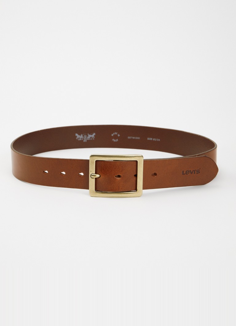 Levi's Heren Mason riem van leer in de kleur Oranjebruin