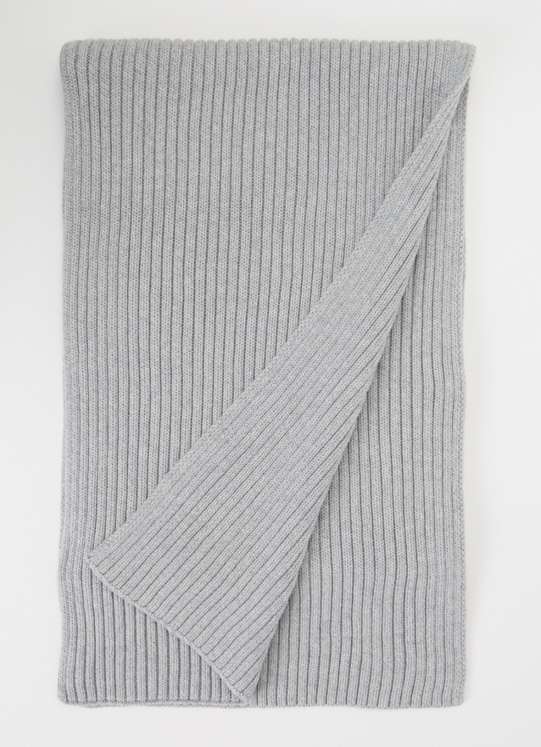 Levi's Heren Sunset ribgebreide sjaal 190 x 35 cm in de kleur Grijs