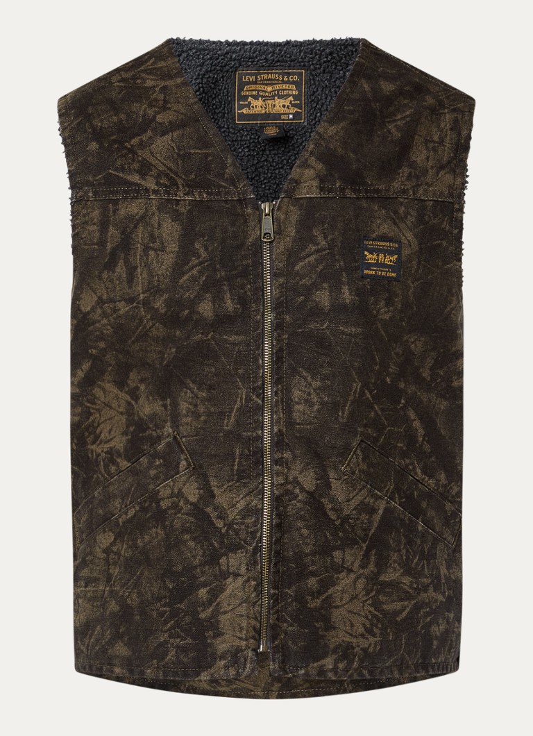 Levi's Heren Bodywarmer met steekzakken in de kleur Bronsgroen