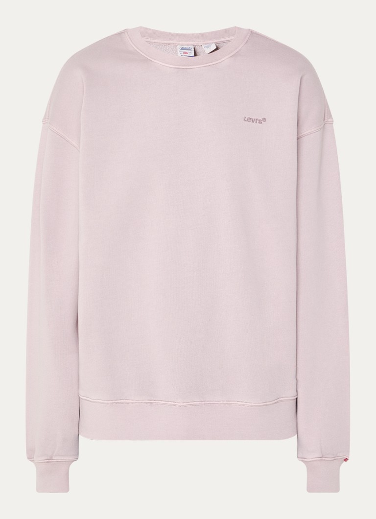 Levi's Heren Sweater met logoborduring in de kleur Lichtroze