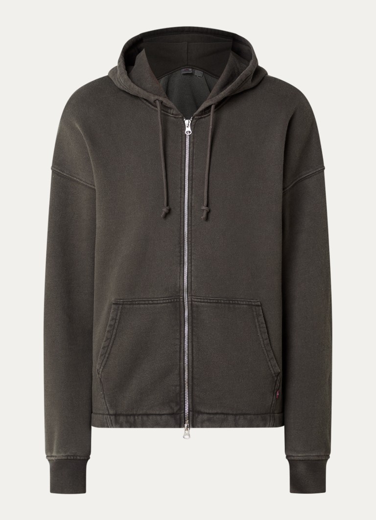 Levi's Heren Sweatvest met verwassen afwerking in de kleur Legergroen