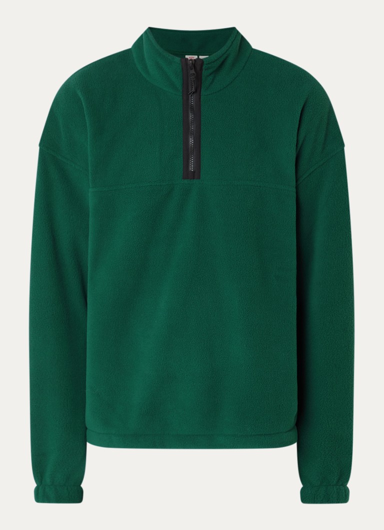Levi's Heren Sweater van teddy met halve rits in de kleur Donkergroen