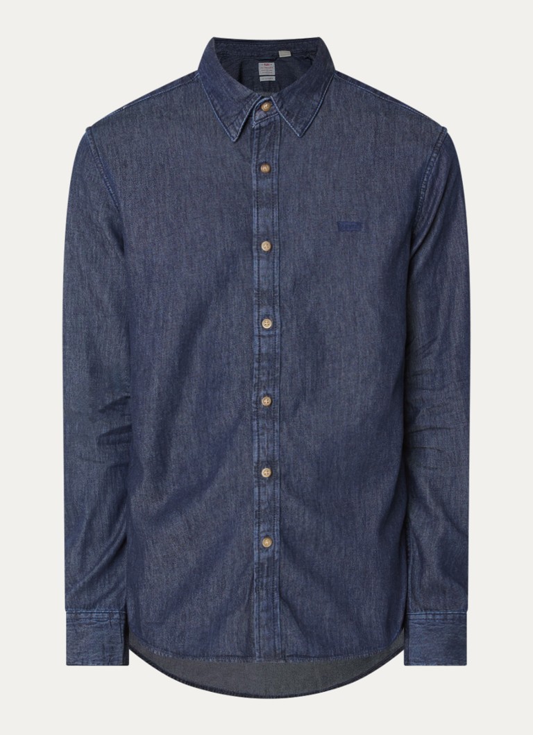 Levi's Heren Regular fit overhemd met logoborduring in de kleur Indigo