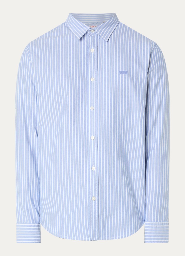 Levi's Heren Overhemd met streepprint in de kleur Blauwgrijs