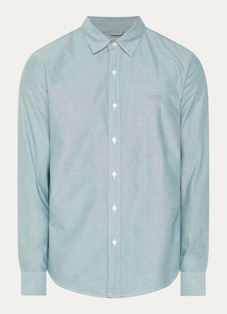 Levi's Heren Regular fit overhemd met logoborduring in de kleur Staalblauw