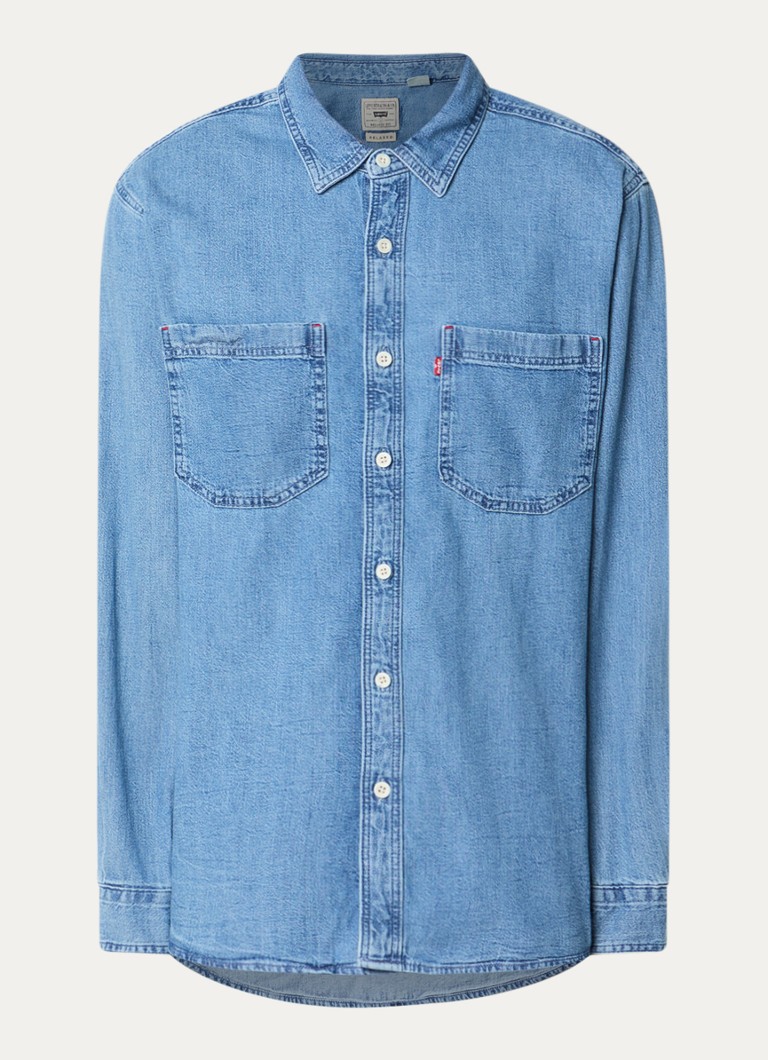 Levi's Heren Mariposa overhemd van denim met borstzak in de kleur Indigo