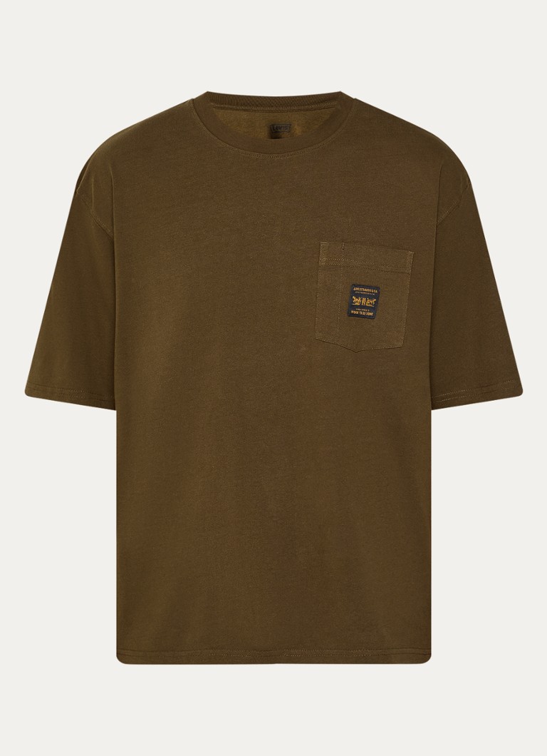 Levi's Heren T-shirt met ronde hals in de kleur Bruin