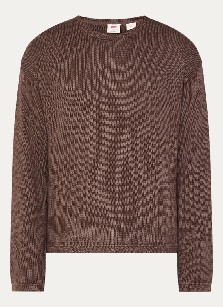 Levi's Heren Posey grofgebreide sweater met ronde hals in de kleur Bruin