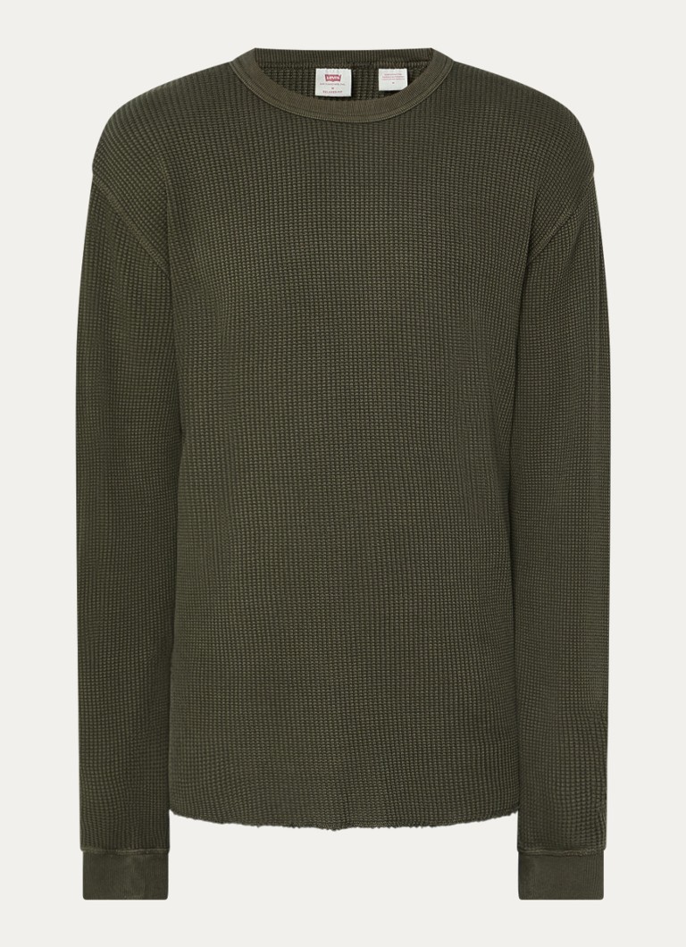 Levi's Heren The Garment long sleeve met structuur in de kleur Bronsgroen