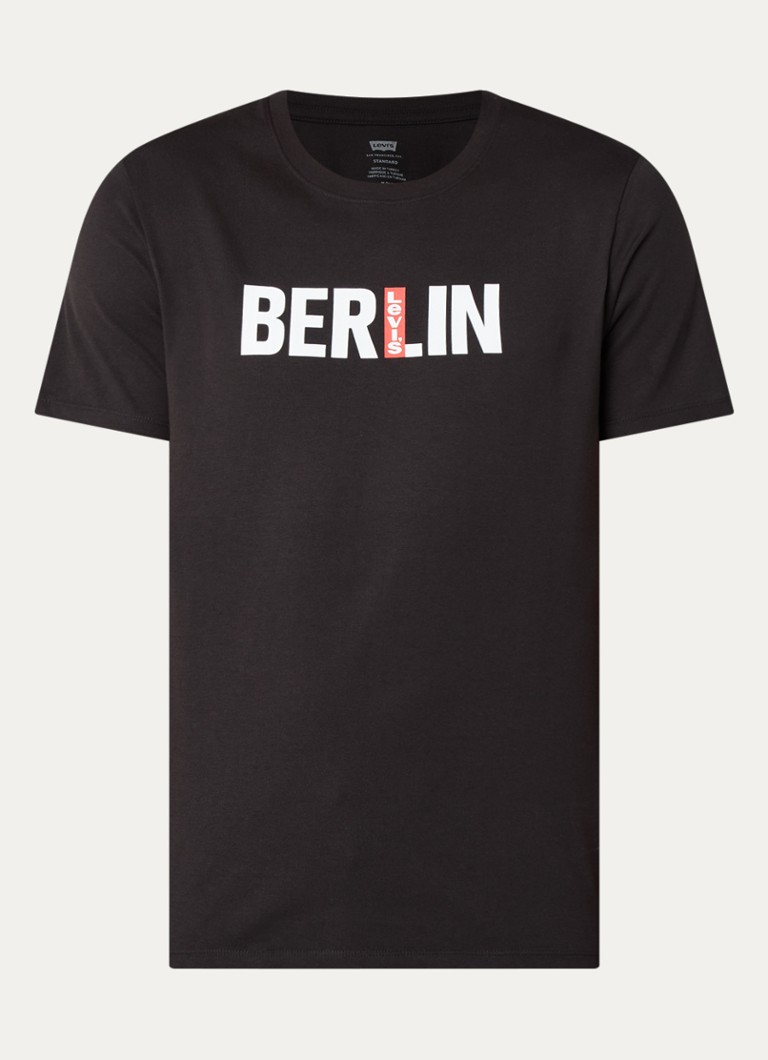 Levi's Heren T-shirt met print in de kleur Zwart