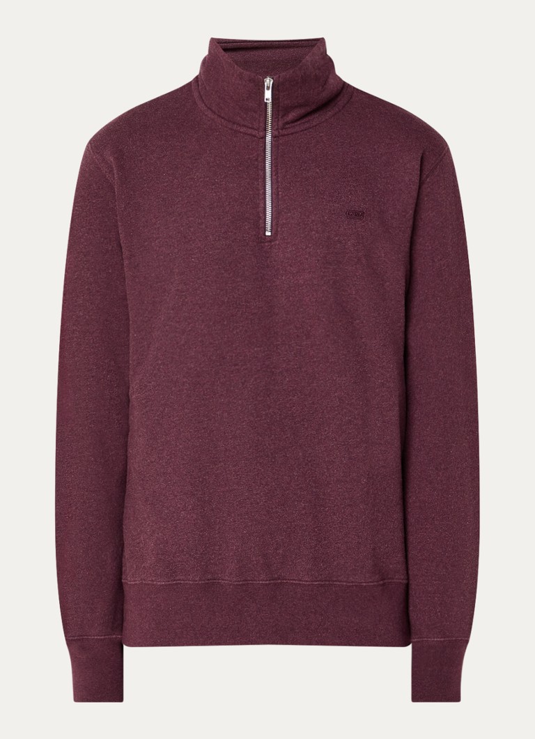Levi's Heren Sweater met halve rits in de kleur Aubergine