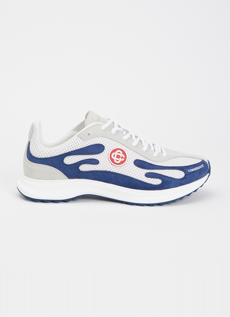Casablanca Heren Stade sneaker met suède details in de kleur Donkerblauw, maat: 43