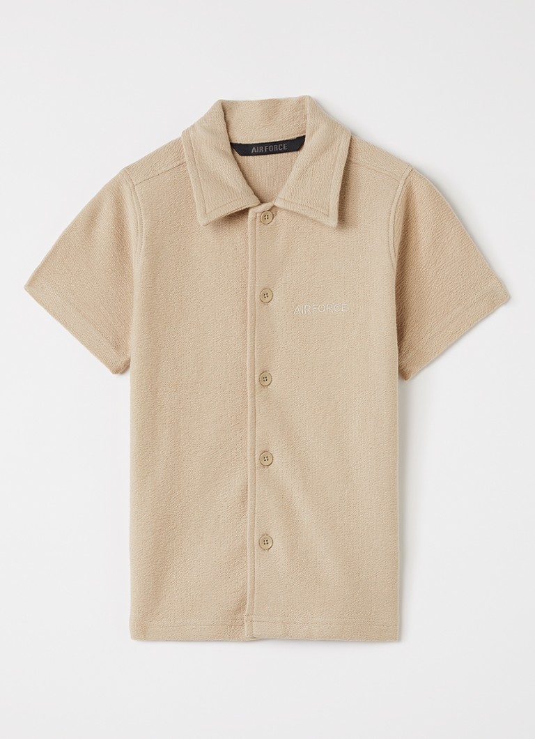 Airforce Jongens Fijngebreid overhemd van katoen in de kleur Beige, maat: 4J=104