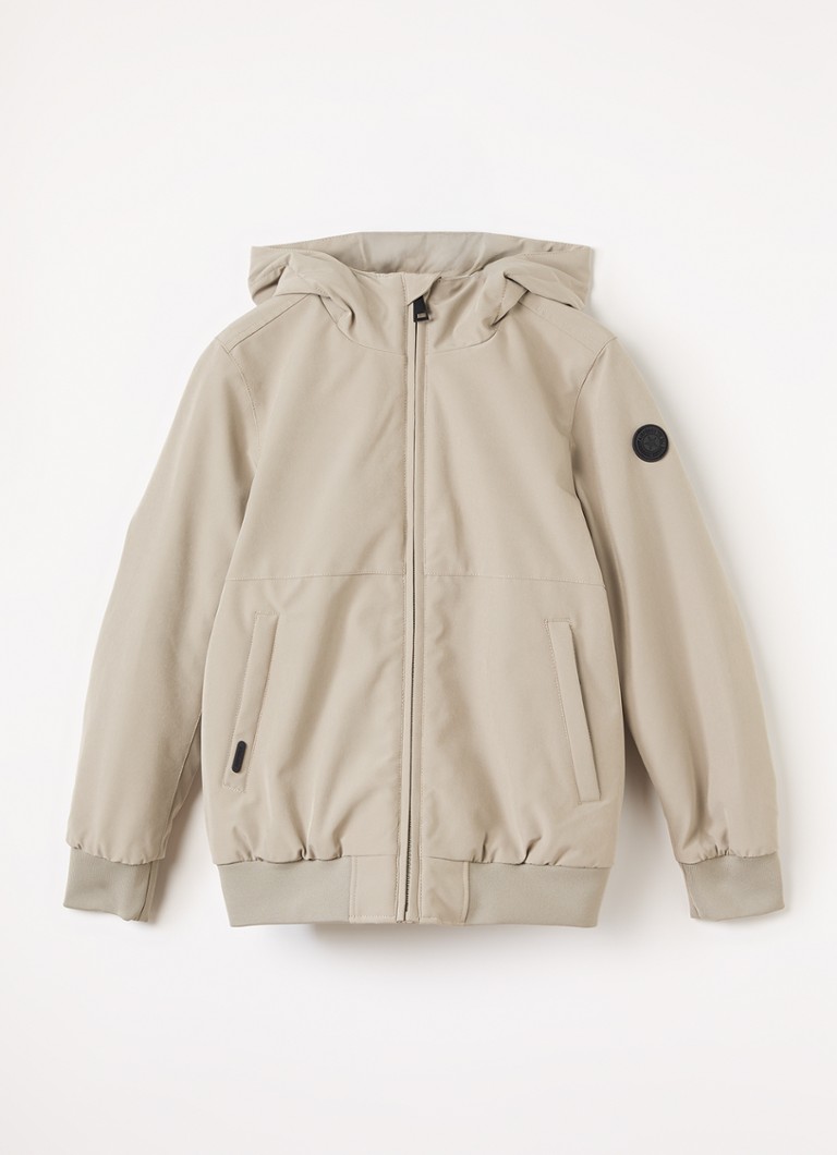 Airforce Jongens Gewatteerd bomberjack van softshell met capuchon in de kleur Beige, maat: 104