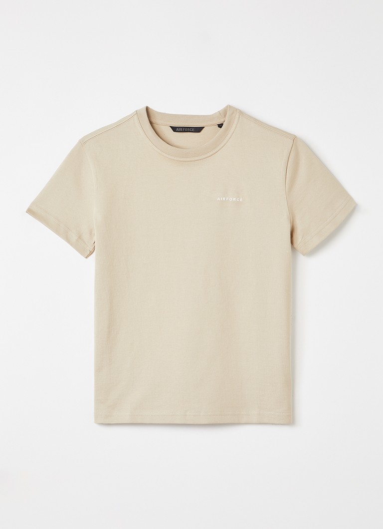 Airforce Jongens T-shirt met logo in de kleur Beige, maat: 10J=140