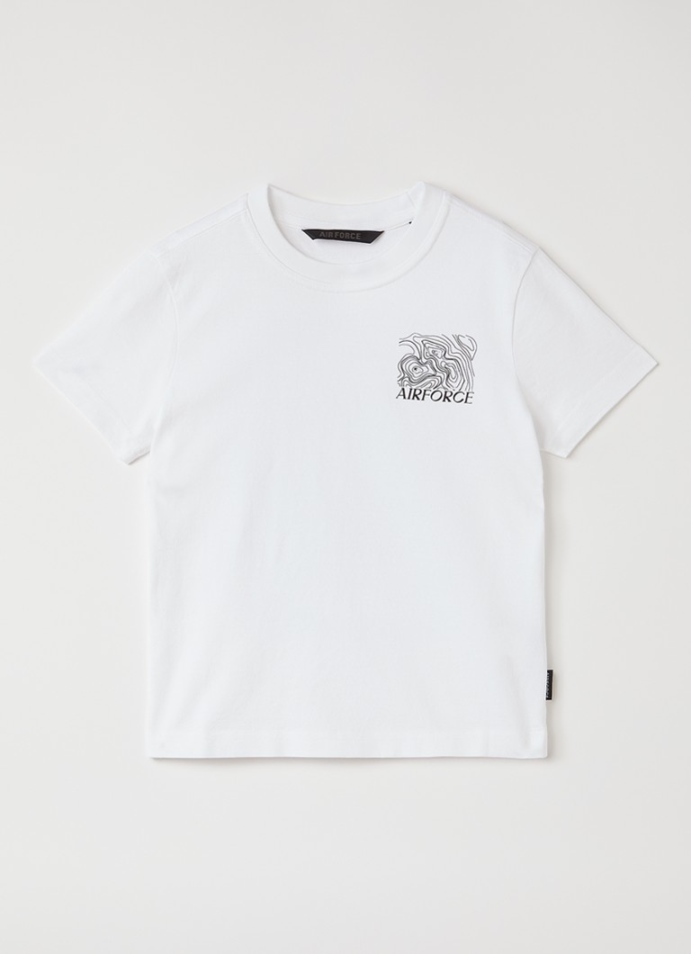 Airforce Jongens Altitude T-shirt met logo- en backprint in de kleur Wit, maat: 4J=104