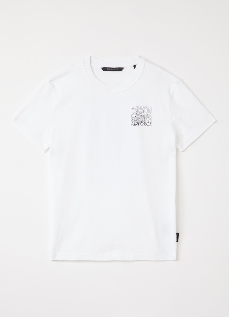 Airforce Jongens Altitude T-shirt met logo- en backprint in de kleur Wit, maat: 16J=176